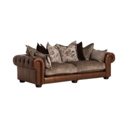 Taunton 3.5 Seater Sofa Split, Brown Fabric & Leather - Barker & Stonehouse - thumbnail 2