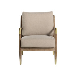 Tarron Accent Chair, Neutral Fabric - Barker & Stonehouse - thumbnail 3