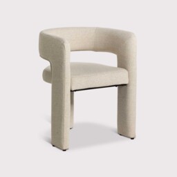Koda Dining Chair With Arms, White Fabric - Barker & Stonehouse - thumbnail 2