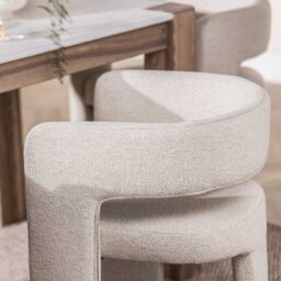 Koda Dining Chair With Arms, White Fabric - Barker & Stonehouse - thumbnail 5