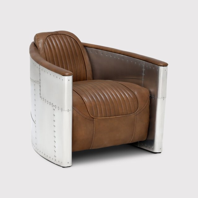 Timothy Oulton Aviator Tomcat Armchair, Brown Leather - Barker & Stonehouse - image 1