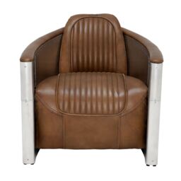 Timothy Oulton Aviator Tomcat Armchair, Brown Leather - Barker & Stonehouse - thumbnail 4