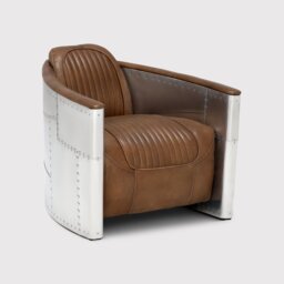Timothy Oulton Aviator Tomcat Armchair, Brown Leather - Barker & Stonehouse
