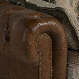 Taunton 2 Seater Sofa, Brown Fabric & Leather - Barker & Stonehouse - thumbnail 4