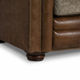 Taunton 2 Seater Sofa, Brown Fabric & Leather - Barker & Stonehouse - thumbnail 6