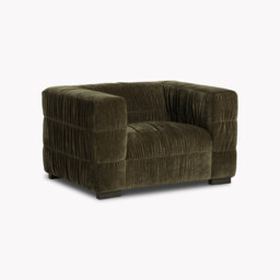 Vercelli 1 Seater Armchair, Green Fabric - Barker & Stonehouse