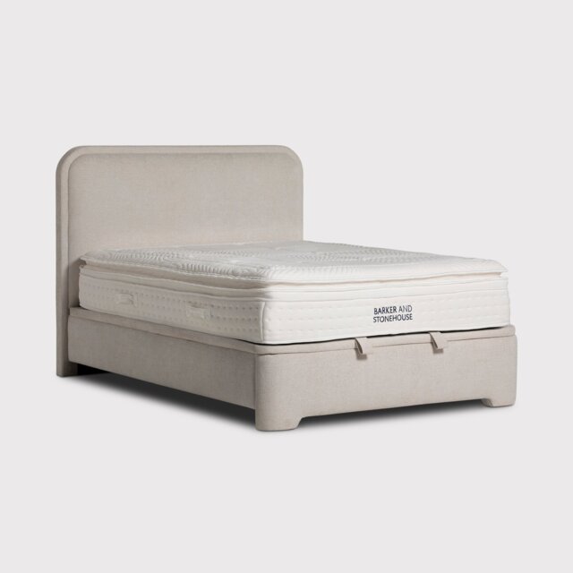 Tilbury Super King & Curved Headboard Bed, Neutral Fabric - Barker & Stonehouse - image 1