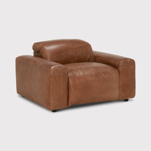 Timothy Oulton Pudgie Sofa 1 Seater, Brown Leather - Barker & Stonehouse - image 1