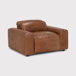 Timothy Oulton Pudgie Sofa 1 Seater, Brown Leather - Barker & Stonehouse