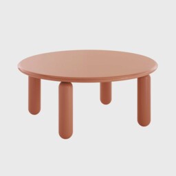 Kartell Undique Mas Side Table 85X85X30 Orange, Round Wood - Barker & Stonehouse