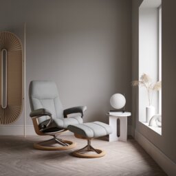 Stressless Consul Large Recliner Chair & Stool, Grey Leather - Barker & Stonehouse - thumbnail 2
