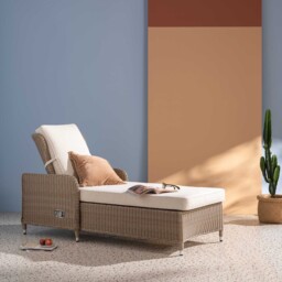 Navene Sun Lounger, Rattan, Brown - Barker & Stonehouse - thumbnail 1