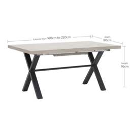 Kalmer Extending Dining Table 160Cm, Grey Concrete Effect - Barker & Stonehouse - thumbnail 6