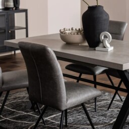 Kalmer Extending Dining Table 160Cm, Grey Concrete Effect - Barker & Stonehouse - thumbnail 4