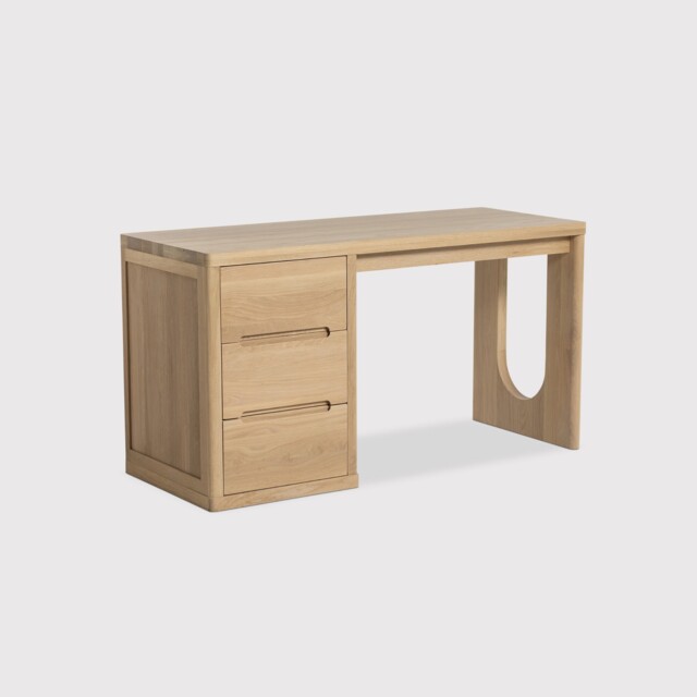 Olav Single Pedestal Desk 140x56x75cm, Neutral Oak - Barker & Stonehouse - image 1