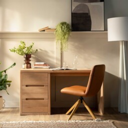 Olav Single Pedestal Desk 140x56x75cm, Neutral Oak - Barker & Stonehouse - thumbnail 2