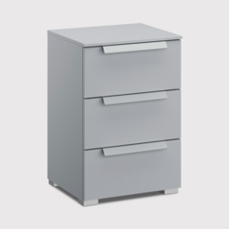 Frans 3 Drawer Bedside Table, Grey - Barker & Stonehouse