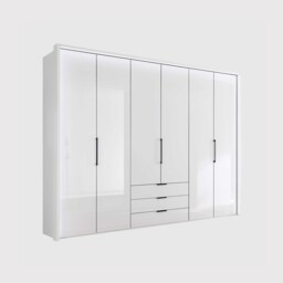 Templin 2000 6 Glss Door Combi Wardrobe, White - Barker & Stonehouse - thumbnail 1