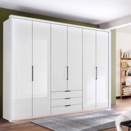 Templin 2000 6 Glss Door Combi Wardrobe, White - Barker & Stonehouse - thumbnail 2