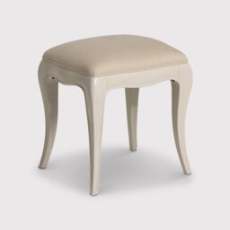 Calista Upholstered Stool, White Wood - Barker & Stonehouse