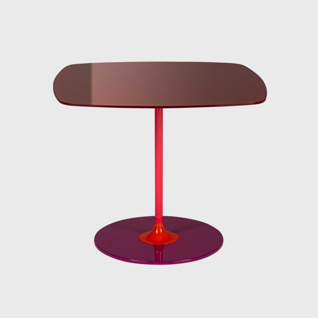 Kartell Thierry Side Table 50x50x40 Burgundy, Red Glass - Barker & Stonehouse - image 1