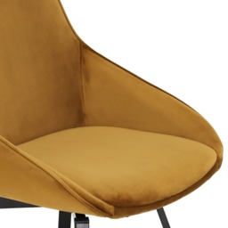 Beckton Leisure Swivel Dining Chair, Yellow Velvet - Barker & Stonehouse - thumbnail 6
