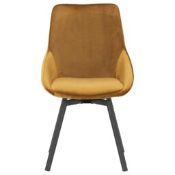 Beckton Leisure Swivel Dining Chair, Yellow Velvet - Barker & Stonehouse - thumbnail 4