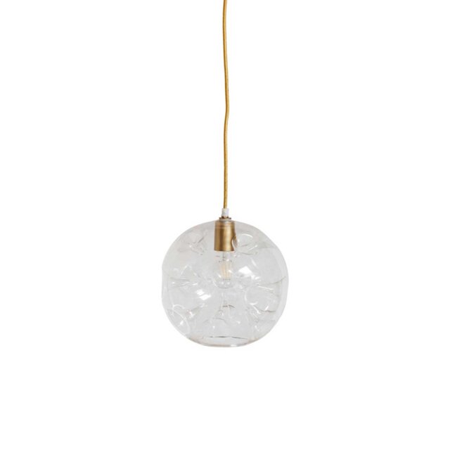 Glass Bubble Pendant Light, Gold Metal - Barker & Stonehouse