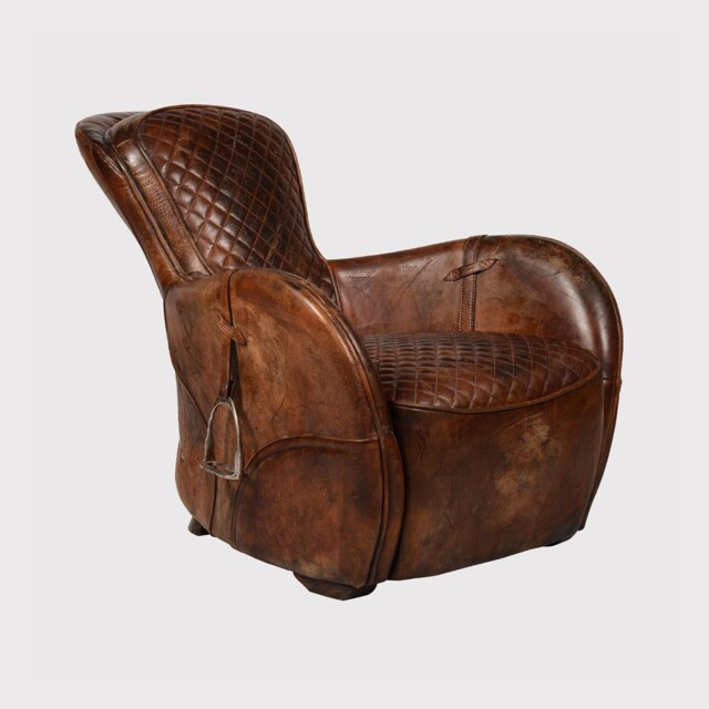 Timothy Oulton Saddle Accent Chair, Brown Leather - Barker & Stonehouse - image 1