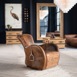 Timothy Oulton Saddle Accent Chair, Brown Leather - Barker & Stonehouse - thumbnail 5