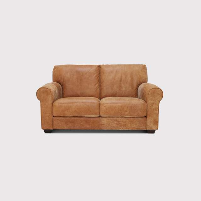 Houston Love Seat Sofa, Brown Leather - Barker & Stonehouse - image 1