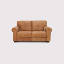 Houston Love Seat Sofa, Brown Leather - Barker & Stonehouse - thumbnail 1