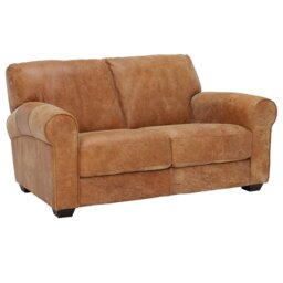 Houston Love Seat Sofa, Brown Leather - Barker & Stonehouse - thumbnail 3