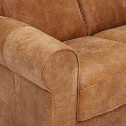 Houston Love Seat Sofa, Brown Leather - Barker & Stonehouse - thumbnail 4