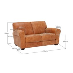 Houston Love Seat Sofa, Brown Leather - Barker & Stonehouse - thumbnail 6