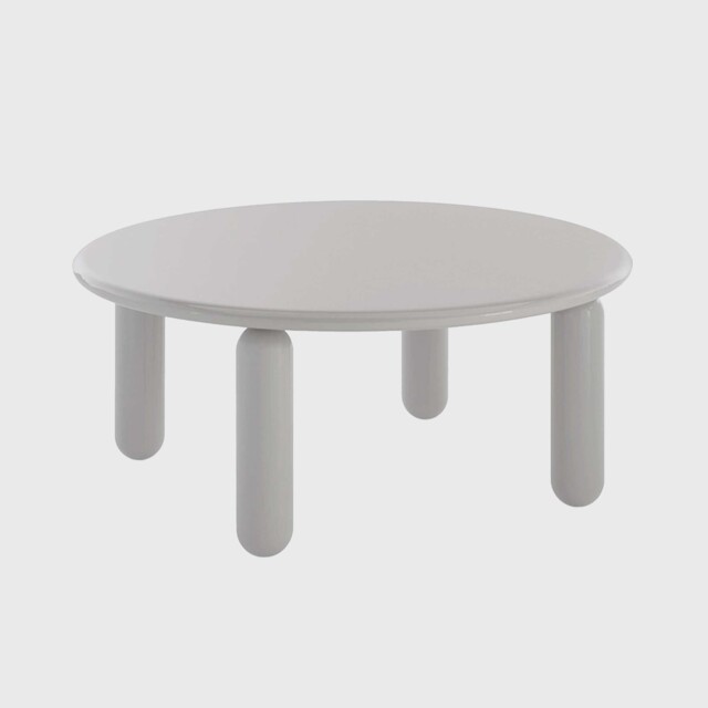 Kartell Undique Mas Side Table 85x85x30 Grey, Round Wood - Barker & Stonehouse - image 1