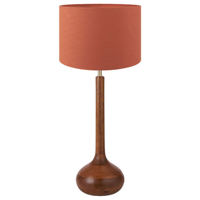 Tall Wooden Table Lamp, Brown - Barker & Stonehouse