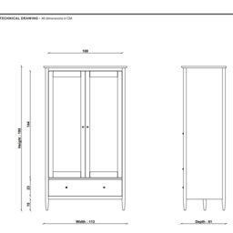 Ercol Teramo 2 Door Wardrobe, Brown Oak - Barker & Stonehouse - thumbnail 4