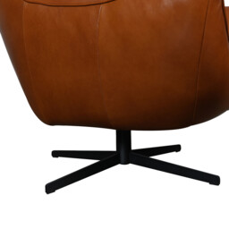 Grantham Swivel Armchair, Brown Leather - Barker & Stonehouse - thumbnail 5