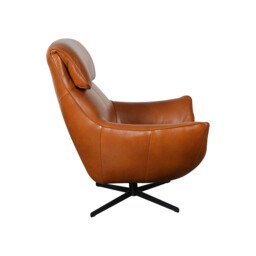Grantham Swivel Armchair, Brown Leather - Barker & Stonehouse - thumbnail 3