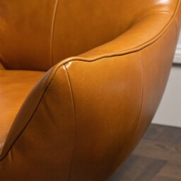 Grantham Swivel Armchair, Brown Leather - Barker & Stonehouse - thumbnail 4