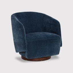 Pellaro Swivel Armchair, Blue Fabric - Barker & Stonehouse - thumbnail 2