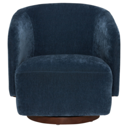 Pellaro Swivel Armchair, Blue Fabric - Barker & Stonehouse - thumbnail 3