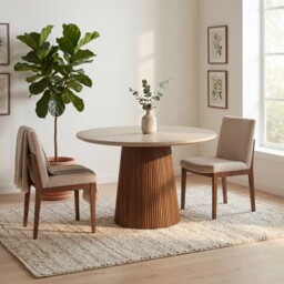 Old Java Jett Round Dining Table 120X120X78Cm, Round, Neutral Wood - Barker & Stonehouse - thumbnail 2