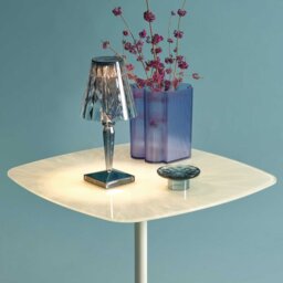 Kartell Thierry Side Table 45x45x45 White, Round Glass - Barker & Stonehouse - thumbnail 5