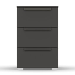 Frans 3 Drawer Bedside Table, Black - Barker & Stonehouse - thumbnail 3