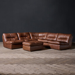 Timothy Oulton Lush Sectional Corner Modular Sofa, Brown Leather - Barker & Stonehouse - thumbnail 2