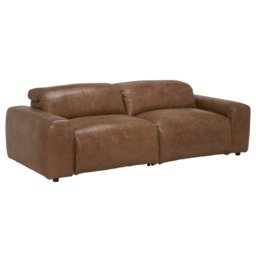 Timothy Oulton Pudgie Recliner Sofa 3 Seater, Brown Leather - Barker & Stonehouse - thumbnail 3