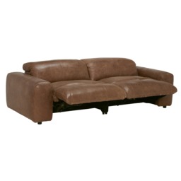 Timothy Oulton Pudgie Recliner Sofa 3 Seater, Brown Leather - Barker & Stonehouse - thumbnail 4
