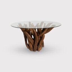 Whinfell Round Dining Table 160cm, Round, Brown Glass - Barker & Stonehouse - thumbnail 1
